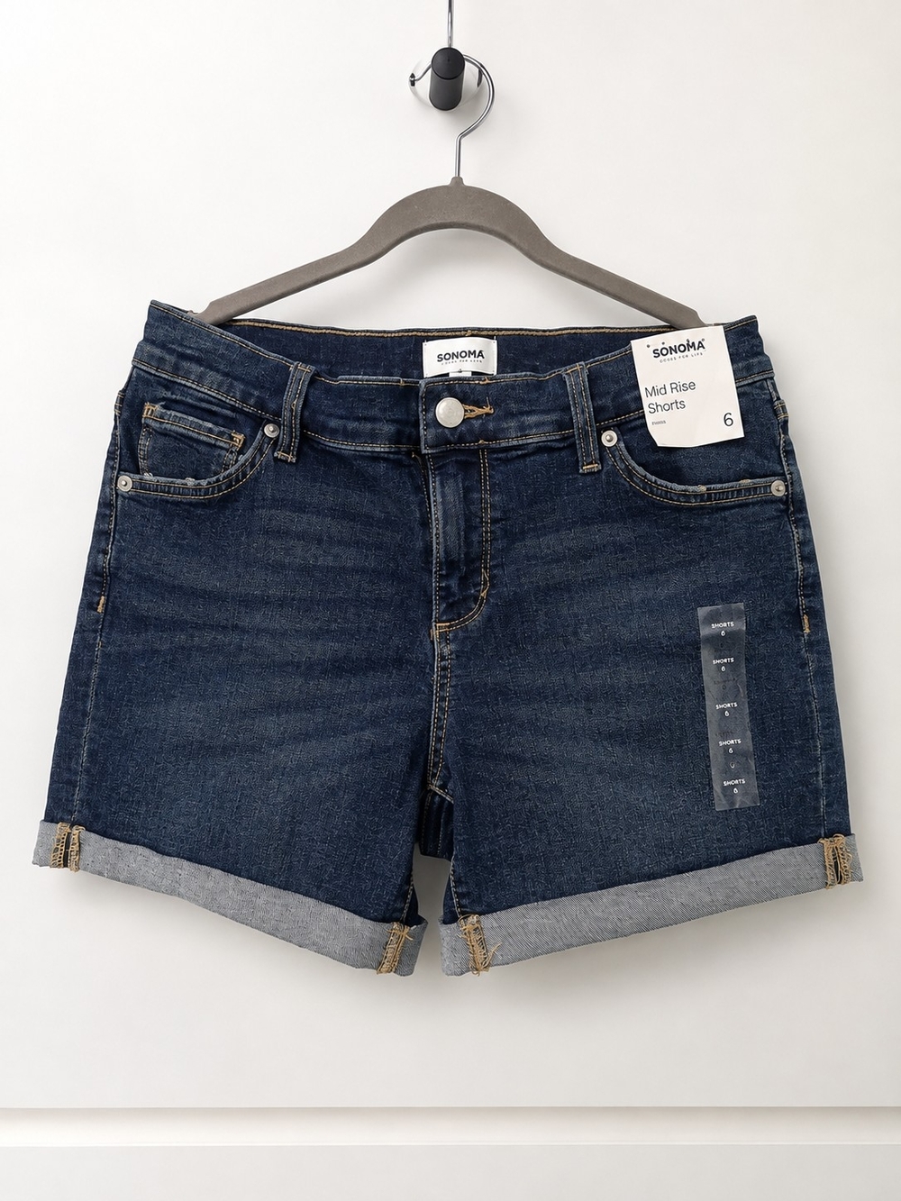 Sonoma Dark Blue Rolled Cuff Denim Shorts